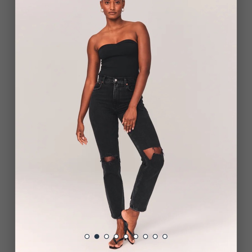 Abercrombie Curve Love 90s Ultra High Rose Straight Jean